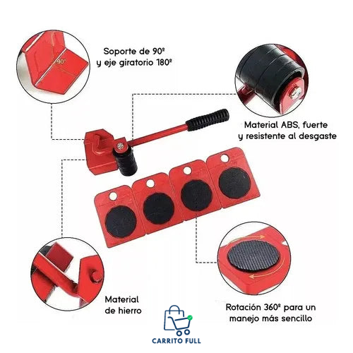 Set Para Mover Artefactos Muebles Pesado