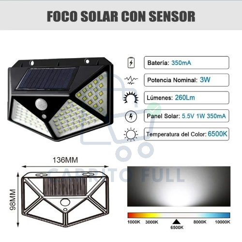 Lámpara de pared LED solar X2